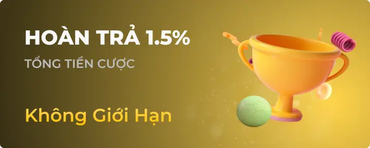 Chương trình hoàn trả 1.5% không giới hạn tại V9Bet